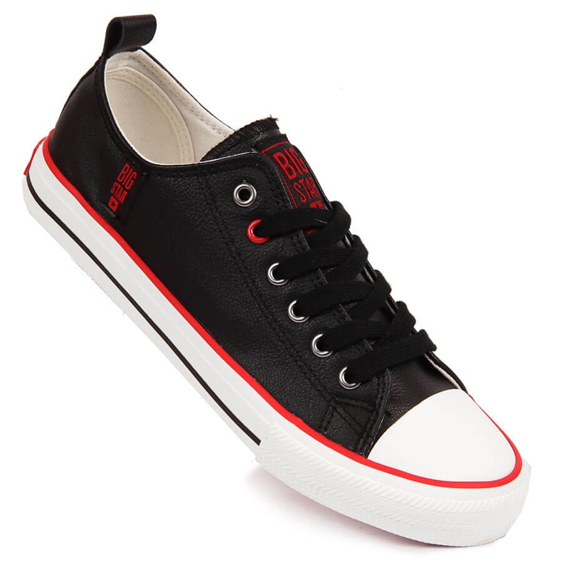 Men's low-top black eco-leather sneakers Big Star JJ174068 1