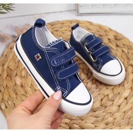 Children's sneakers with velcro navy blue Big Star HH374097 1