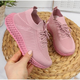 Girls' pink mesh sports shoes NEWS 1