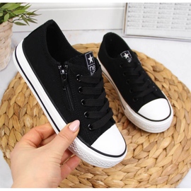 Black NEWS children's sneakers with a zipper 1