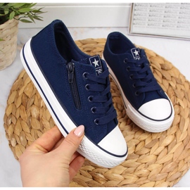 Children's navy blue NEWS sneakers 1