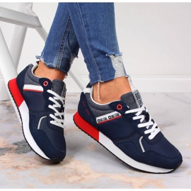 Leather navy blue sports shoes Big Star JJ274285 1