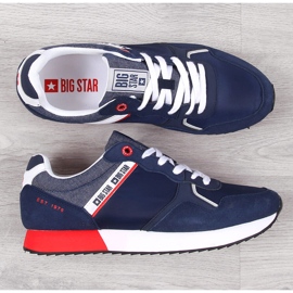 Leather men's sports shoes navy blue Big Star JJ174146 1 Leather men's sports shoes navy blue Big Star JJ174146 1