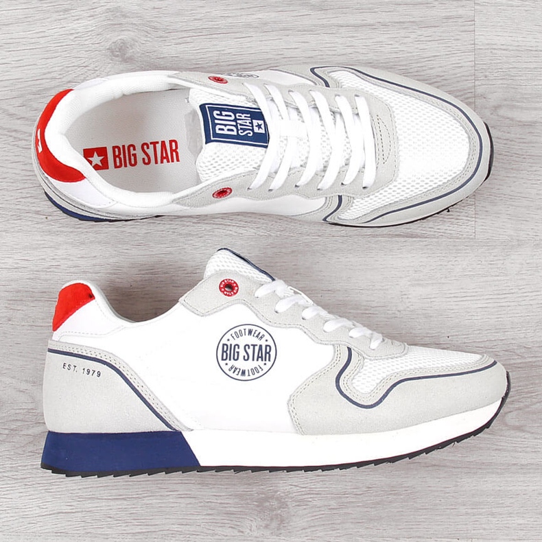 Men's white PU leather sports shoes Big Star JJ174141 1