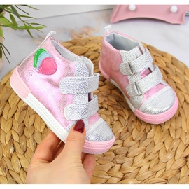 Girls' shoes with velcro Kornecki 6790 pink 1