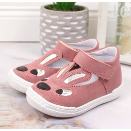 Girls' shoes, velcro pink bunnies Kornecki 6480 1