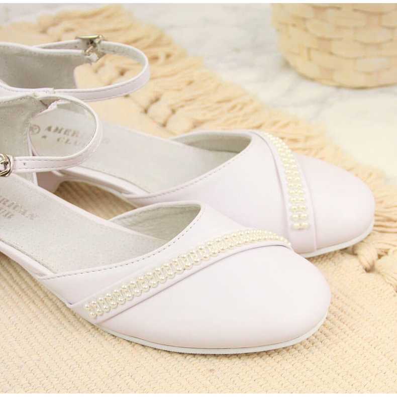 American Club white girls' first communion sandals 2