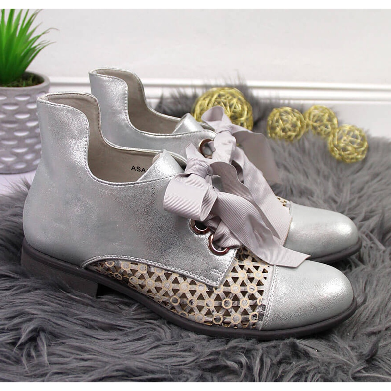 Women's spring silver openwork Jezzi boots 2