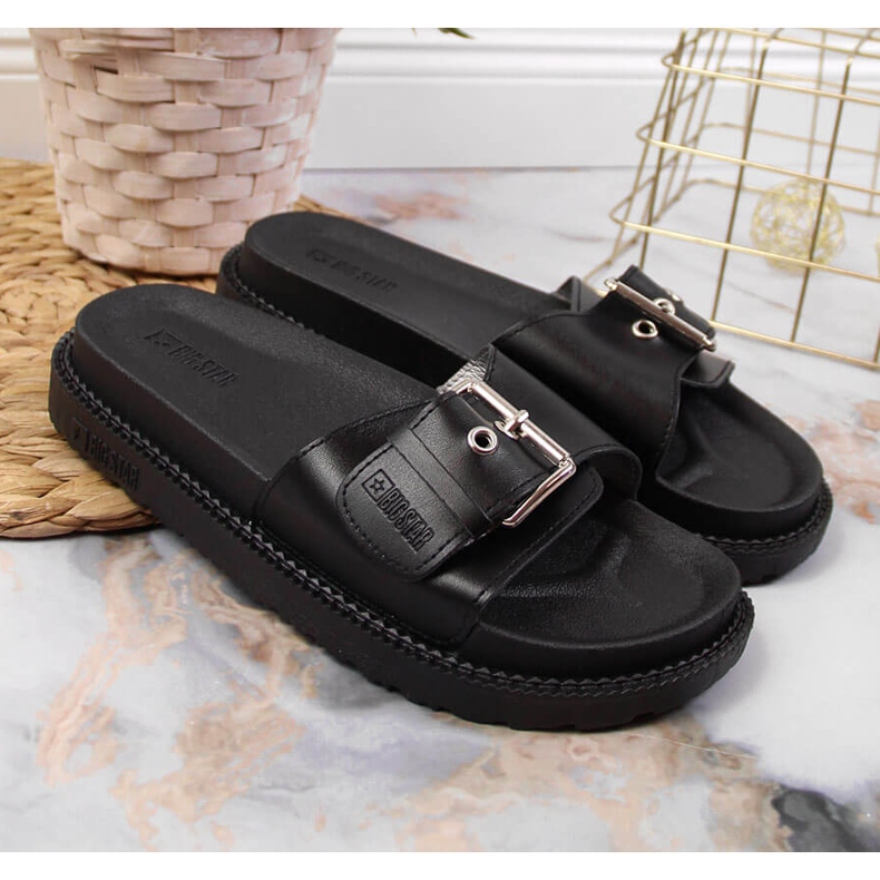 Black Women's black slippers Big Star JJ274A307 1 Black Women's black slippers Big Star JJ274A307 1