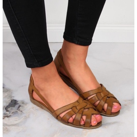 Brown leather women's sandals Dolce Pietro 2 Brown leather women's sandals Dolce Pietro 2