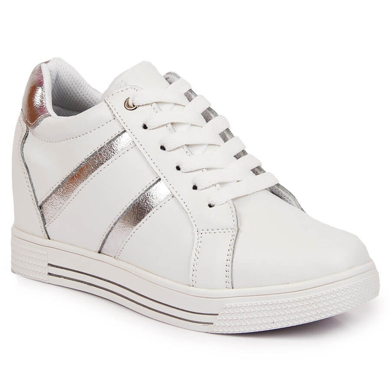 Leather shoes on a wedge white Filippo 1