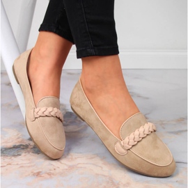 Women's beige slip-on shoes Potocki 1