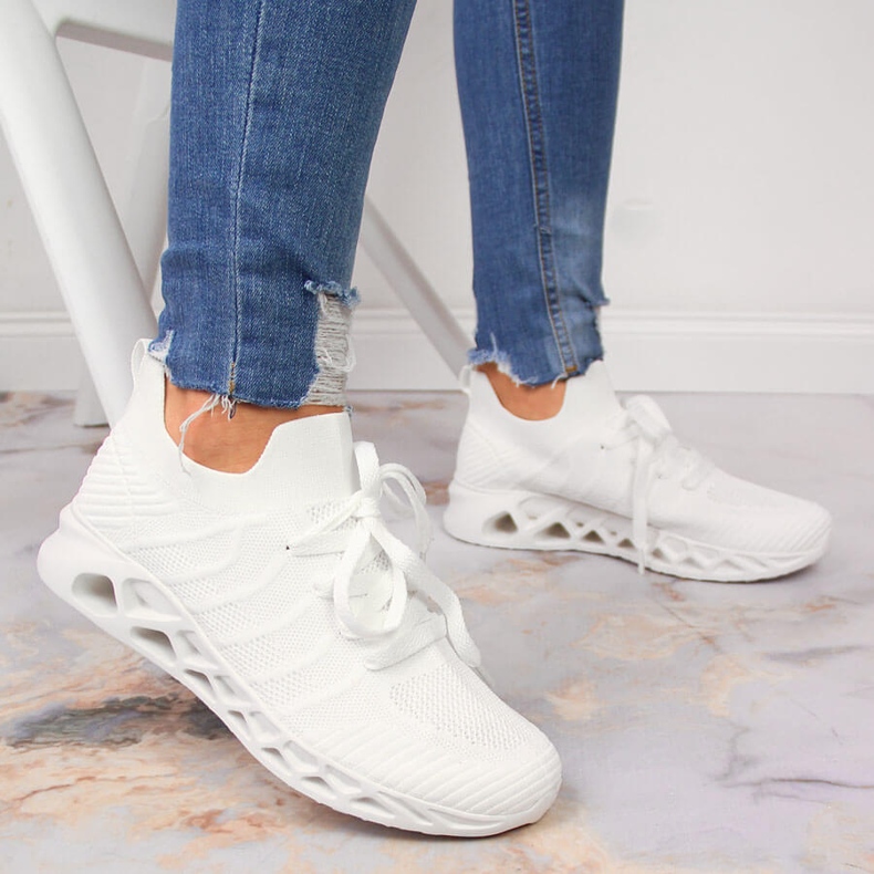 Women's white mesh sports shoes from McKeylor 2