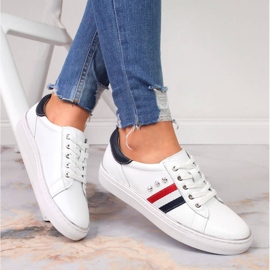 Women's leather shoes, white Vinceza sneakers 1