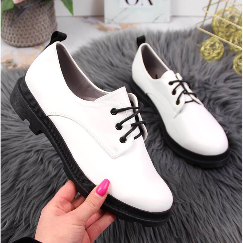 S.Barski Women's lace-up shoes, white S. Barski 1