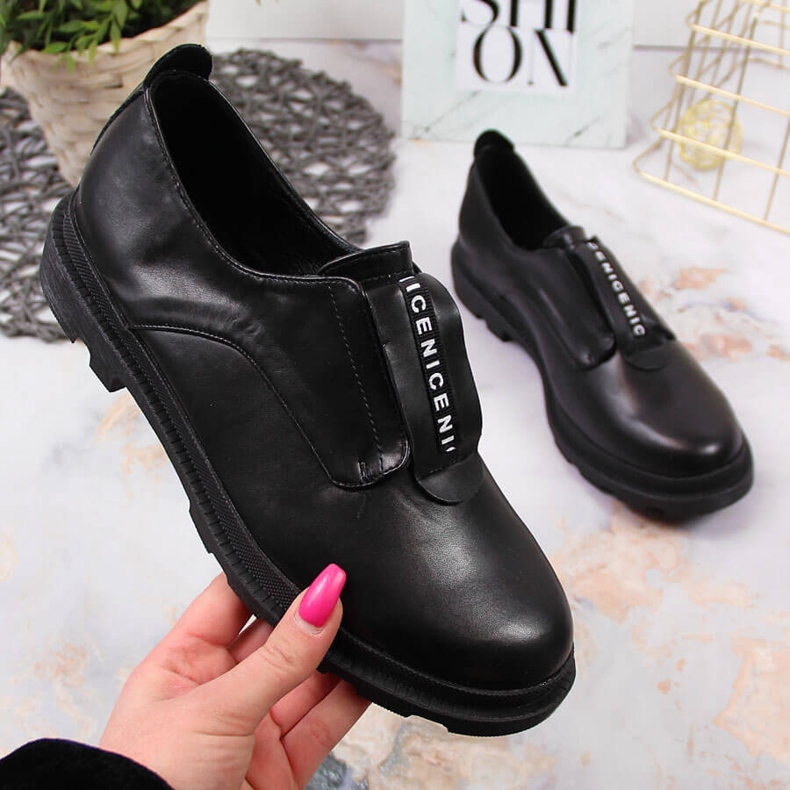 S.Barski Black women's slip-on shoes by S. Barski 1