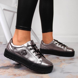 Women's silver leather shoes Filippo silver 2