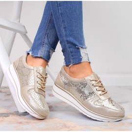 S.Barski Women's gold leather sneakers S. Barski 1 S.Barski Women's gold leather sneakers S. Barski 1