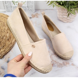 Women's slip on beige espadrilles eVento 1
