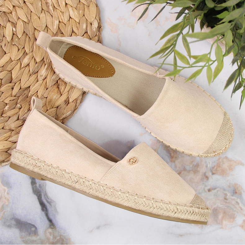 Women's slip on beige espadrilles eVento 2