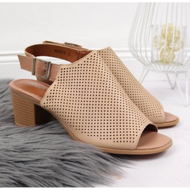 Women's sandals, openwork, beige Jezzi 2