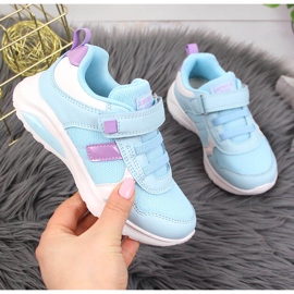 Girls' sports shoes with Velcro blue American Club 1