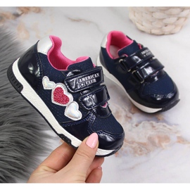 American Club navy blue girls' sports shoes pink 1
