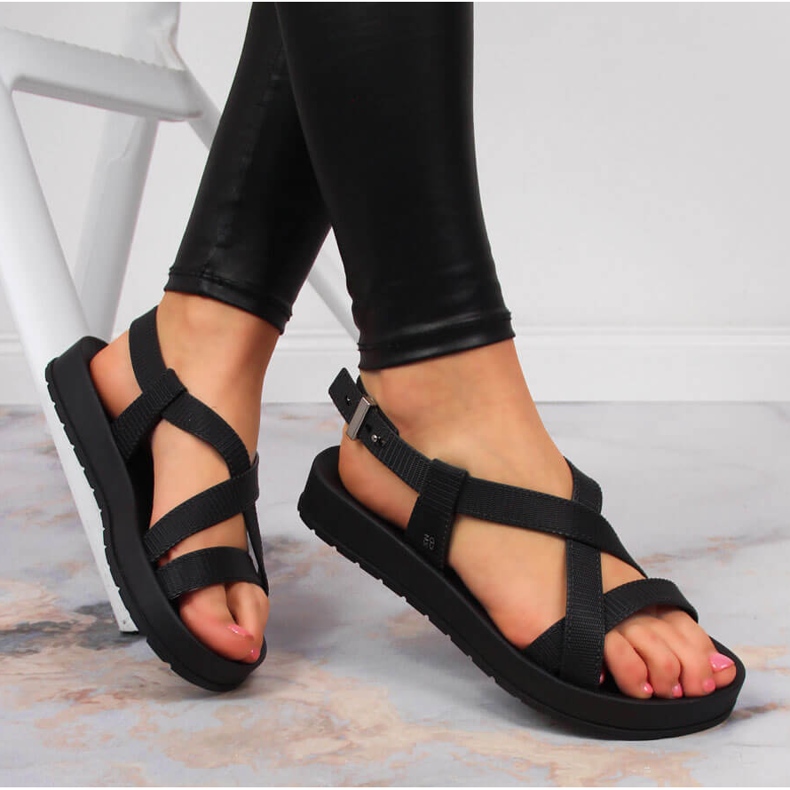 Women's black rubber sandals Zaxy Modern Sand Fem 18145 1