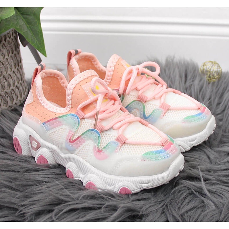 White Vinceza girls' sports shoes multicolored 2 White Vinceza girls' sports shoes multicolored 2