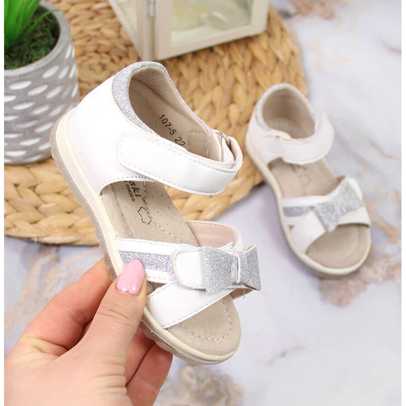 S.Barski Velcro white sandals for a girl S. Bararski 1 S.Barski Velcro white sandals for a girl S. Bararski 1