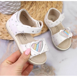 S.Barski White sandals for girls with velcro S. Barski 1