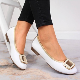 Women's white leather ballerinas Filippo 2