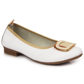 Women's white leather ballerinas Filippo 1