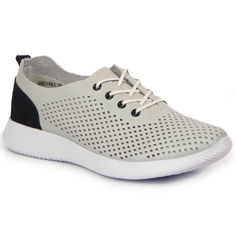 Gray Artiker openwork leather shoes for women grey 2