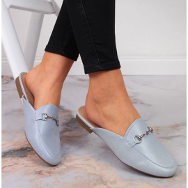 Women's built-up slippers with a blue Vinceza ornament 1