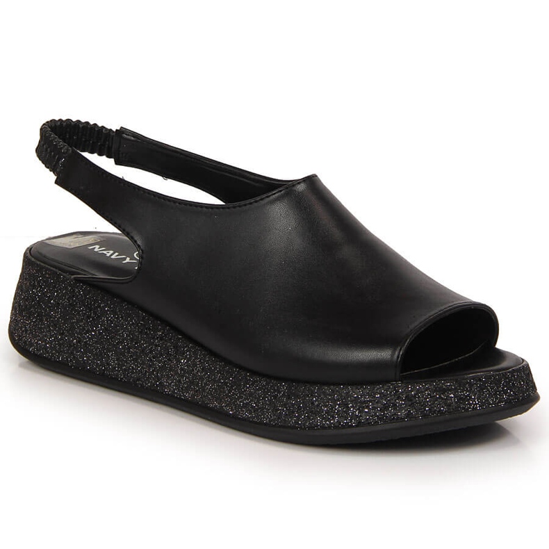 Women's black sandals on the Navy Dot platform 2