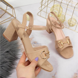 S.Barski Women's sandals on a post with beige ornaments by S. Barski 1 S.Barski Women's sandals on a post with beige ornaments by S. Barski 1