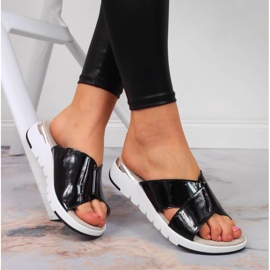 S.Barski Women's black patent leather slippers S. Barski 1