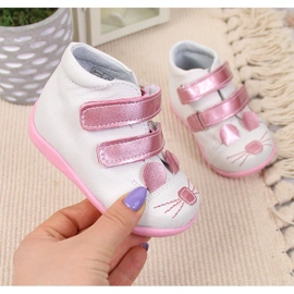 White Velcro shoes for girls Kornecki 6774 pink 1 White Velcro shoes for girls Kornecki 6774 pink 1