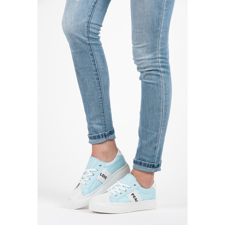 Kylie Love & peace sneakers blue 1 Kylie Love & peace sneakers blue 1