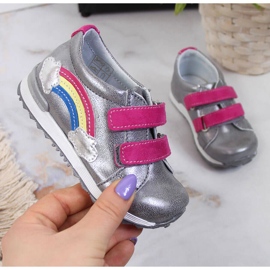 Girls' shoes with velcro silver Kornecki 6775 1