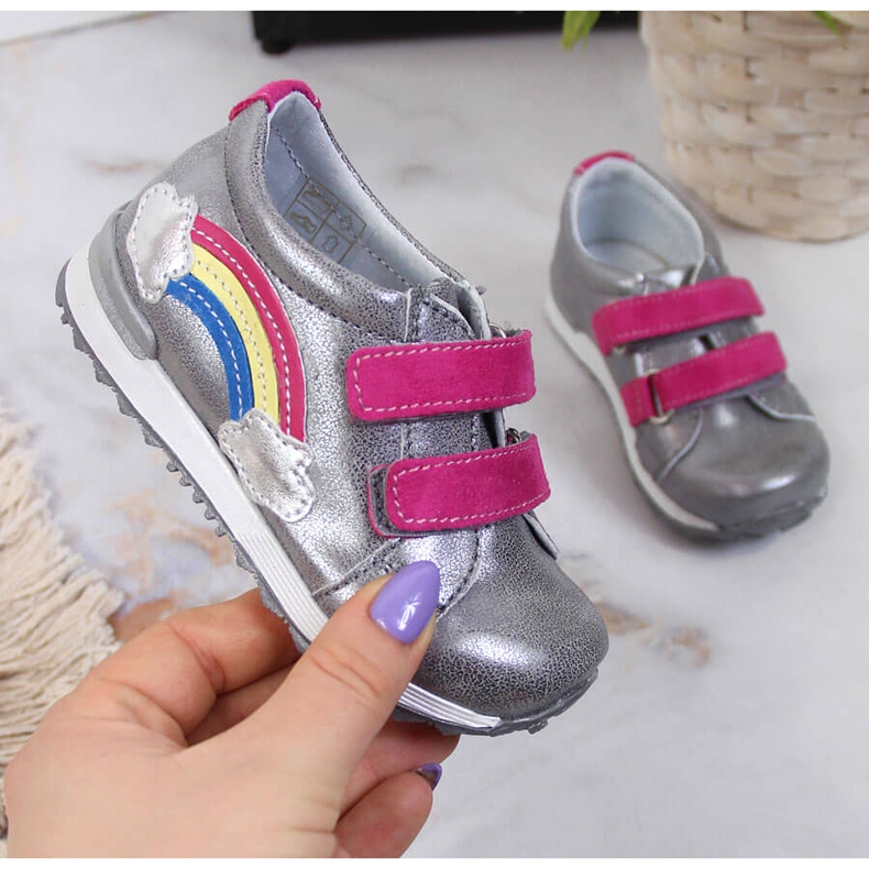 Girls' shoes with velcro silver Kornecki 6775 1