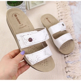 White Inblu Velcro women's slippers 1