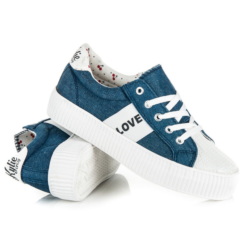 Kylie Love & peace sneakers blue 1 Kylie Love & peace sneakers blue 1
