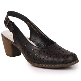 Rieker black leather women's openwork sandals 40981-00 1 Rieker black leather women's openwork sandals 40981-00 1