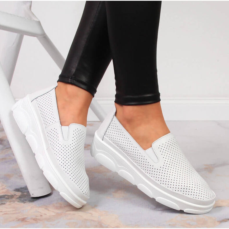 Comfortable women's leather shoes, white Jezzi 1 Comfortable women's leather shoes, white Jezzi 1