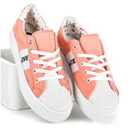 Kylie Love & peace sneakers orange 1 Kylie Love & peace sneakers orange 1
