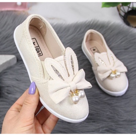 Girls' beige sneakers with ears NEWS 1