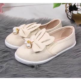 Girls' beige sneakers with ears NEWS 2
