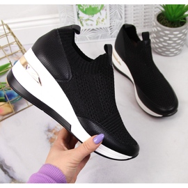 Women's black wedge sneakers Artiker 1